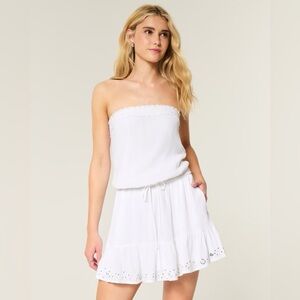 Hollister White Strapless Mini Dress
